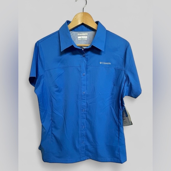 Columbia Omni Shade Women’s Meadowgate Short Sleeve Top Blue Size XL NWT - Picture 7 of 7